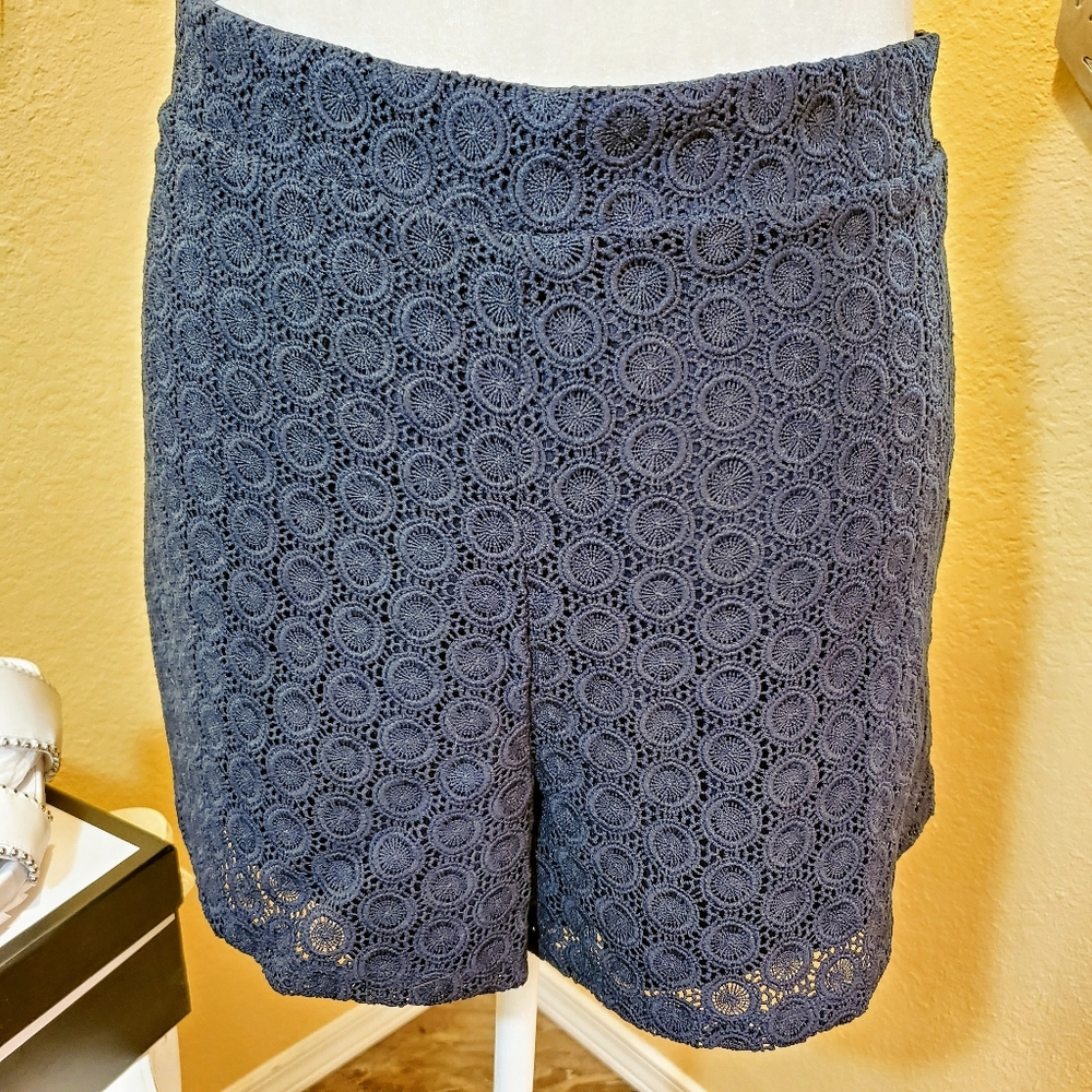 Lorena Rose Navy Lace Shorts sz 12